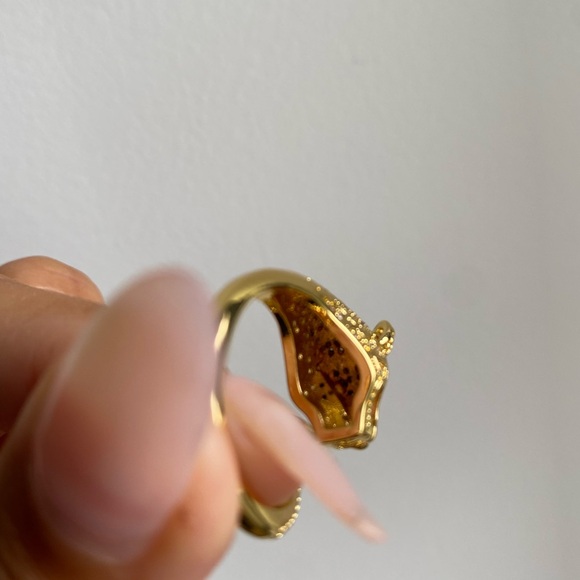 AUTH gold plated and zirconia luxury panthère ring STUNNING - Picture 13 of 14